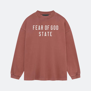 Fear Of God Essentials Heavy Longsleeve - Crimson