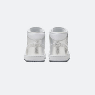 W Jordan 1 Mid 'Metallic Silver'