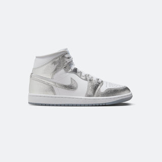 W Jordan 1 Mid 'Metallic Silver'