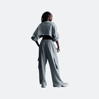 W Nike Low-Rise Oversized French Terry Open-Hem Pants