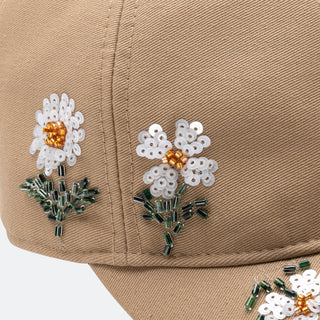 HTG Flowers Beaded Cap