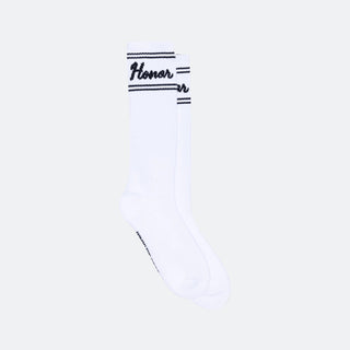 Honor The Gift Drive In Striped Ribbed Sock - White