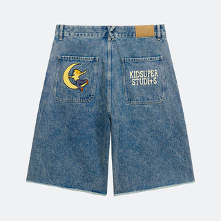 KidSuper Patches Denim Long Shorts