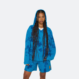 Supervsn Dyed Hooded Poncho - Blue