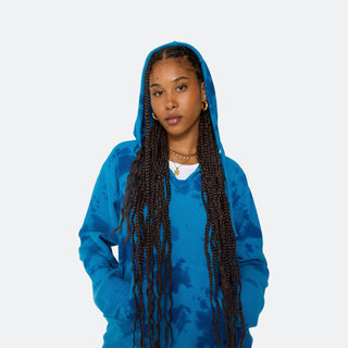 Supervsn Dyed Hooded Poncho - Blue