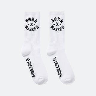 Born x Raised 10 Toes Rocker Socks - White